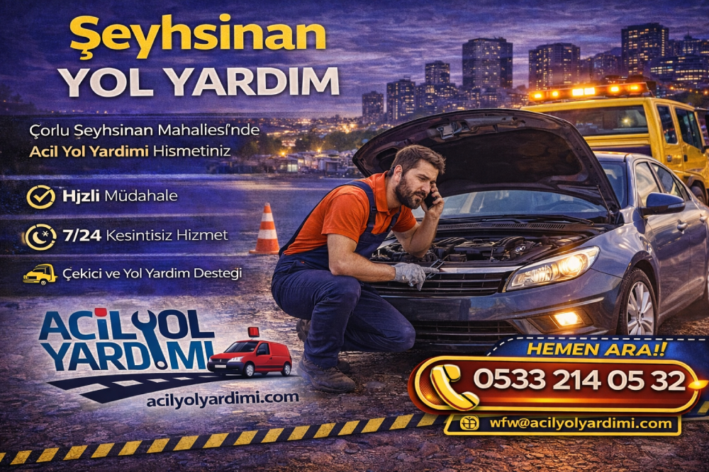 Şeyhsinan Mahallesi’nde 7/24 yol yardım, çekici ve akü takviye hizmeti sunan ekip